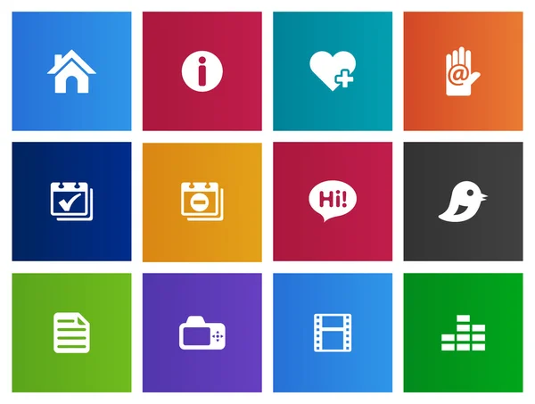 Iconos establecidos en estilo Metro — Archivo Imágenes Vectoriales