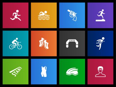 icons set in Metro style clipart