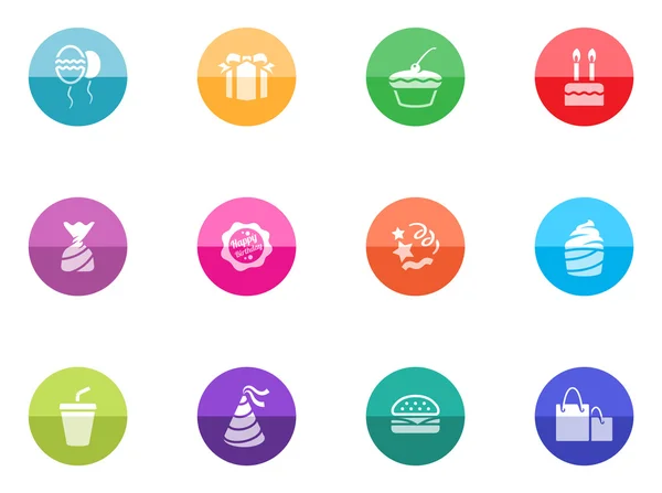 Icons set in colorful circles — Stock Vector