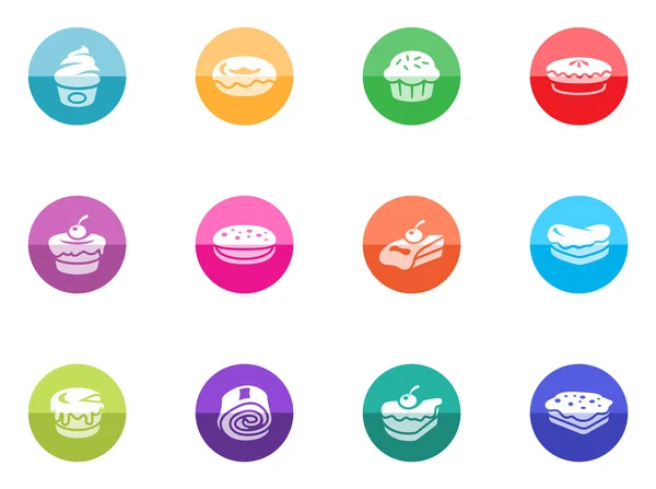 Iconos establecidos en círculos de colores — Vector de stock