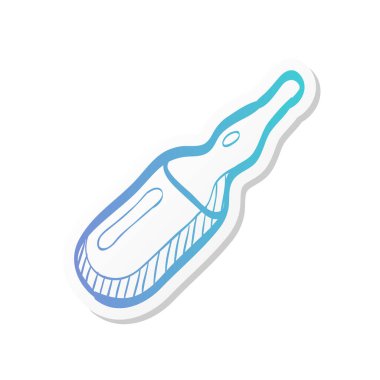 Etiket rengi biçiminde ampule simgesi. Vial aşı antikor serum virüs kimyasal tıp