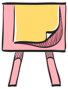 Renk çiziminde boya standı simgesi. Çadır bezi çizimi