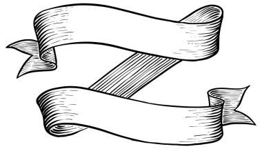 El yapımı kurdele pankartları. Vintage elementleri vektör illüstrasyonu