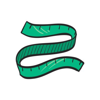 Şerit simgesini renk çizimiyle ölçüyorum. Moda endüstrisi terzi terzisi.