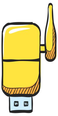 Kablosuz alıcı renk çizimi simgesi. İnternet bağlantısı yönlendirici sinyali