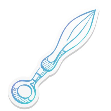 Etiket renginde bıçak simgesi. Silahlı saldırı savaş hançeri