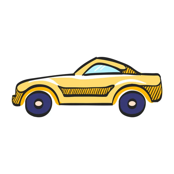 Sport Car Icon Color Drawing Luxury Speed Coupe Automotive — Stock Vector