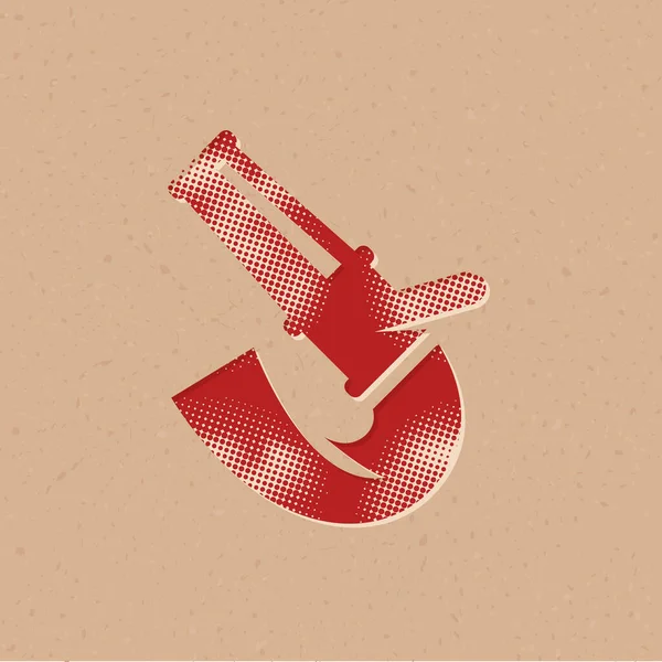 Значок Пожарного Водяного Шланга Полутоновом Стиле Гранжевая Фоновая Векторная Иллюстрация — стоковый вектор