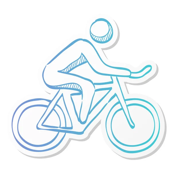 Icône Vtt Dans Style Couleur Autocollant Casque Vélo Sport Extrême — Image vectorielle