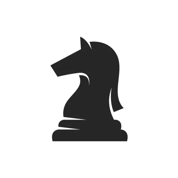 Icono Ajedrez Caballo Blanco Negro Ilustración Vectorial — Vector de stock