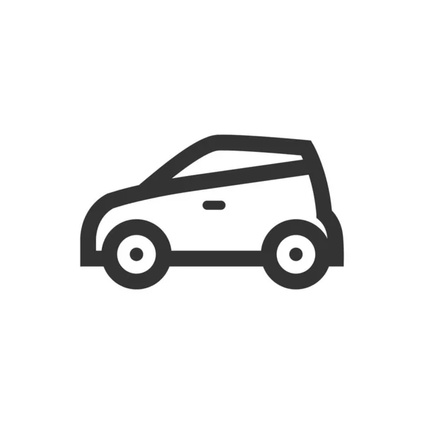 Icono Coche Verde Estilo Contorno Grueso Ilustración Vectorial Monocromática Blanco — Vector de stock