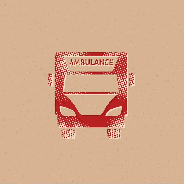 Icône Ambulance Demi Teinte Illustration Vectorielle Fond Grunge — Image vectorielle