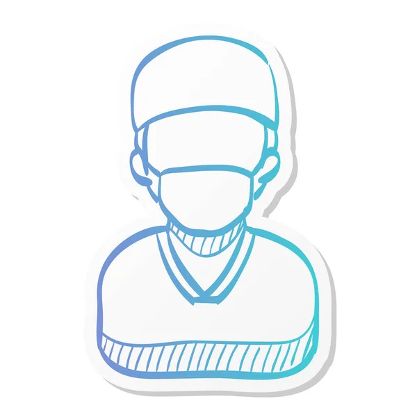 Иконка Хирурга Стикере Цвета Медицинская Хирургия — стоковый вектор