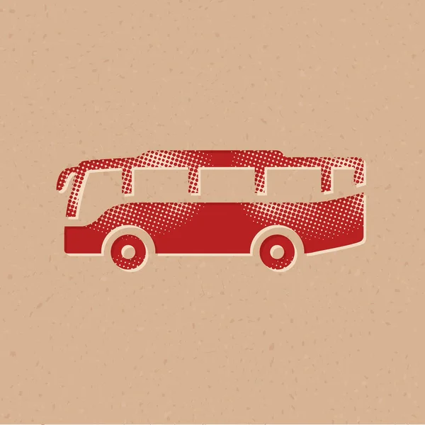 Иконка Автомобиля Полутоновом Стиле Гранжевая Фоновая Векторная Иллюстрация — стоковый вектор