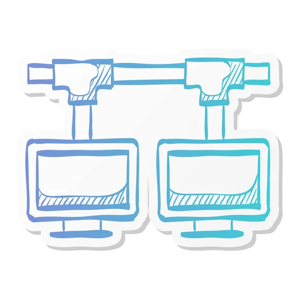 Εικονίδιο Τοπικού Δικτύου Στυλ Αυτοκόλλητου Χρώματος Δικτύωση Διαδικτύου Σύνδεσης Υπολογιστή — Διανυσματικό Αρχείο