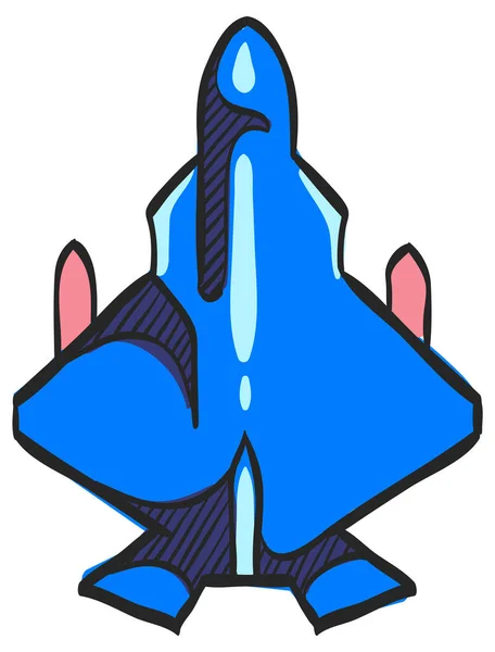 Иконка Истребителя Цветном Рисунке Авиационная Авионика — стоковый вектор