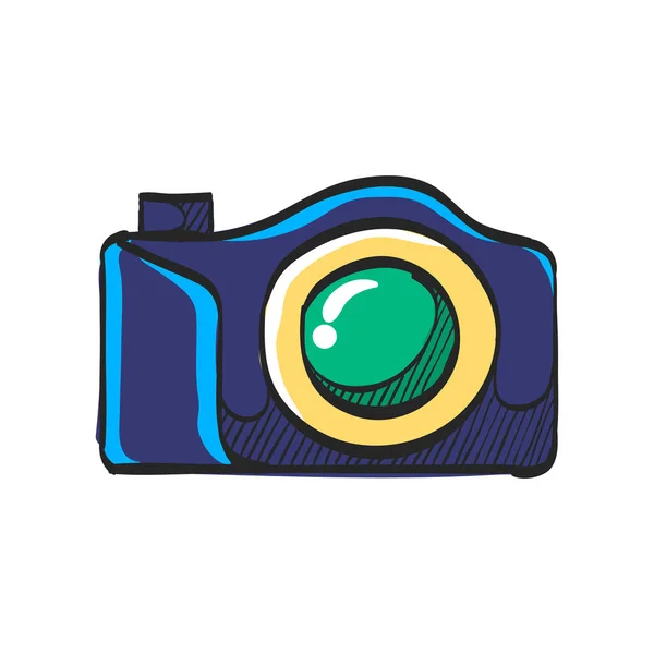 Значок Камеры Цветном Рисунке Фотографическая Фотография Электронное Зеркало Захвата Изображения — стоковый вектор