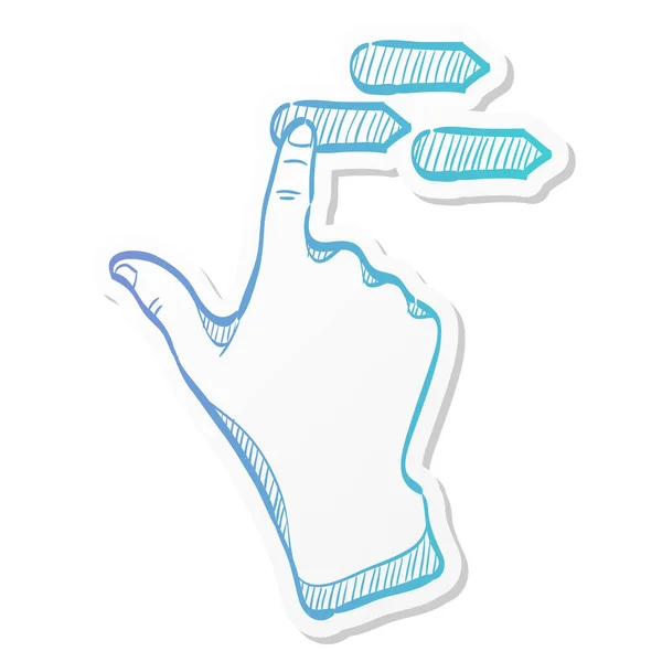 Finger Gesture Icon Sticker Color Style Gadget Touch Pad Display — Stock Vector