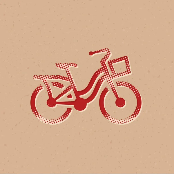 City Bike Icon Halftone Style Grunge Background Vector Illustration — Stock Vector