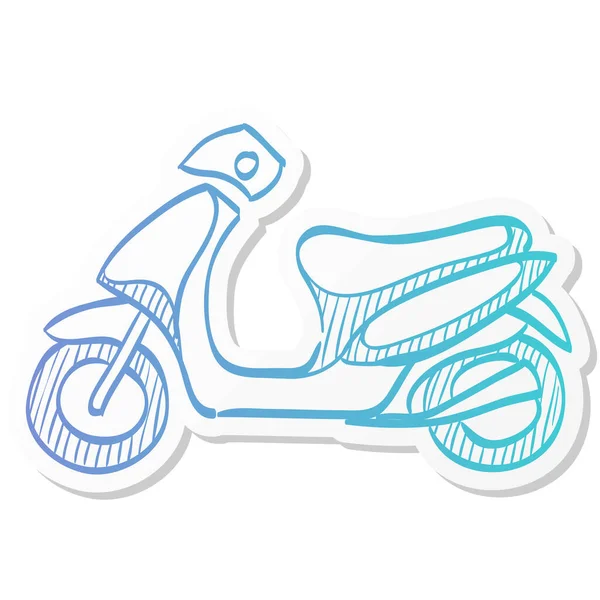 Motorfiets Icoon Sticker Kleur Stijl Scooter Automatische Transmissie — Stockvector