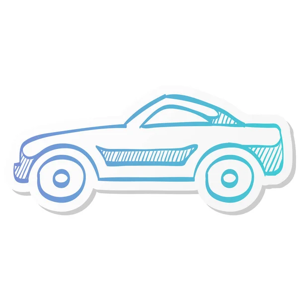 Sport Auto Pictogram Sticker Kleur Stijl Luxe Coupé Auto Met — Stockvector