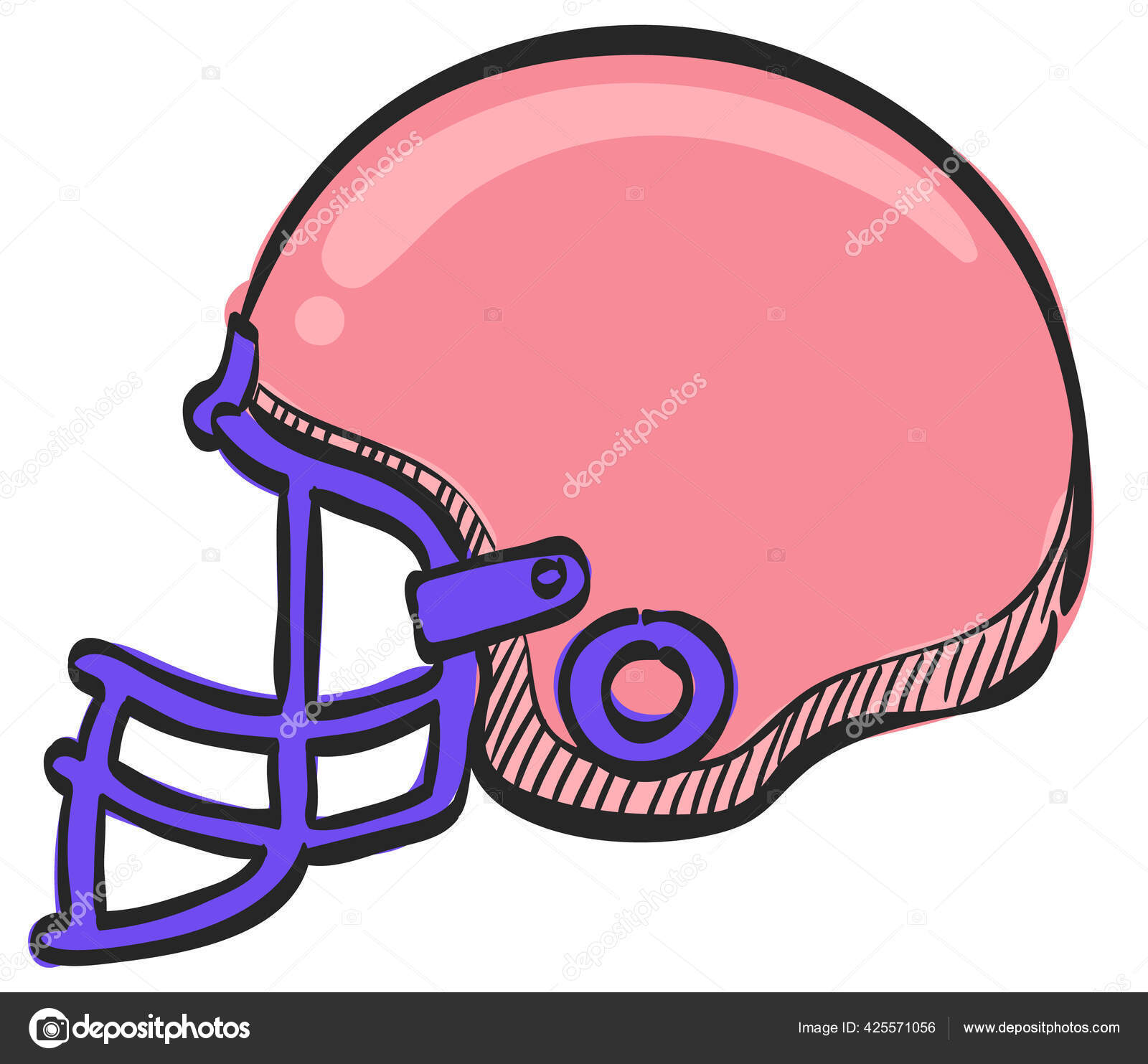 American Football Helmet Blueprints Stock Illustration - Download