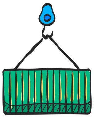 Renk çiziminde kabın simgesi. Endüstriyel sektör ağır dağıtım ihracatı