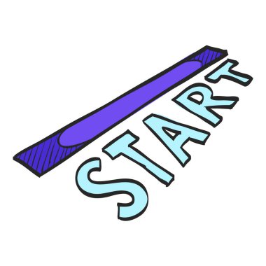 Renk çiziminde başlangıç çizgisi simgesi. Atletik koşu maratonu