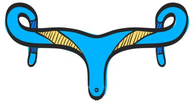 Renkli çizimde bisiklet bırakma çubuğu simgesi. Ulaşım sporu yedek parça bisiklet tamir bakımı