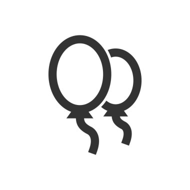 Kalın ana hatlı balon ikonu. Siyah ve beyaz tek renkli vektör çizimi.