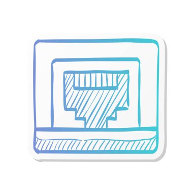 Yapıştırma rengi ile yerel alan bağlantı simgesi. Bilgisayar ağı internet bağlantısı geniş bant altyapısı