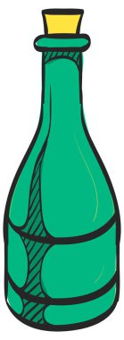 Renkli şarap şişesi ikonu. Romantik çift için.