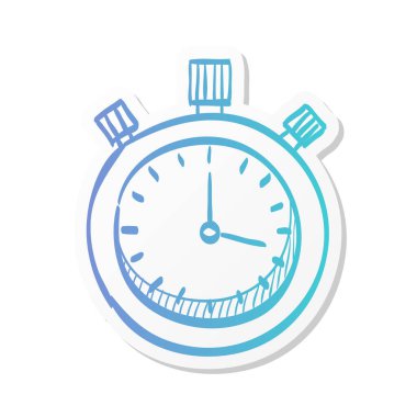 Stopwatch simgesi etiket rengi ile. Hız, zaman, mühlet, spor, başla, dur 