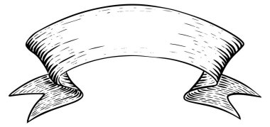 El yapımı kurdele pankartları. Vintage elementleri vektör illüstrasyonu