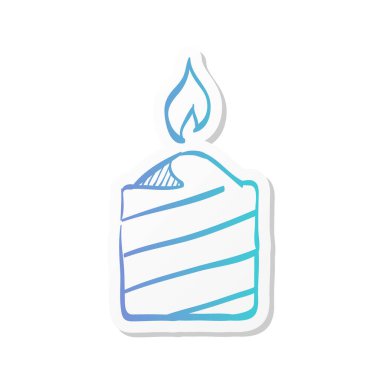 Mum simgesi etiket rengi biçiminde. Işık, anıt, ateş 