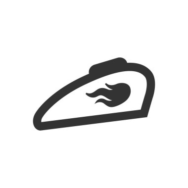 Motosiklet benzini ikonu kalın ana hatlı. Siyah ve beyaz tek renkli vektör çizimi.