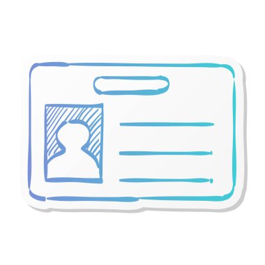 Etiket renk biçiminde kimlik kartı simgesi. Kimlik ofis çalışanı iş adamı