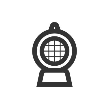 Kalın hatlı, tehlikeli ışık ikonu. Siyah ve beyaz tek renkli vektör çizimi.