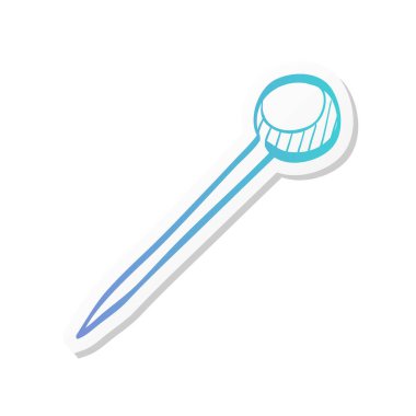 Etiket rengi ile iğne simgesi. Moda endüstrisi terzi terzisi.