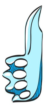 Renkli çizimde bıçak simgesi. Silahlı saldırı savaş hançeri