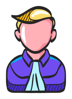 Renk çiziminde Yargıç Avatar ikonu. Adalet mahkemesi suçlu bulundu.