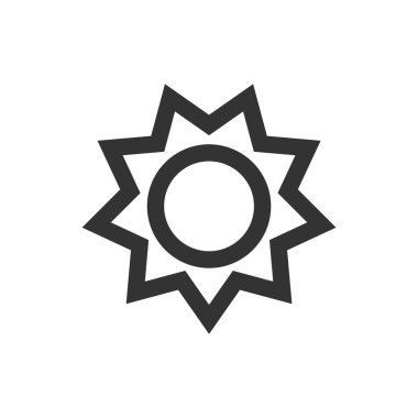 Hava tahmini, kısmen güneşli bir ikon. Kalın ana hatlarıyla. Siyah ve beyaz tek renkli vektör çizimi.