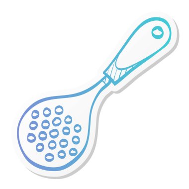 Spatula simgesi etiket rengi biçiminde. Mutfak gereçleri.