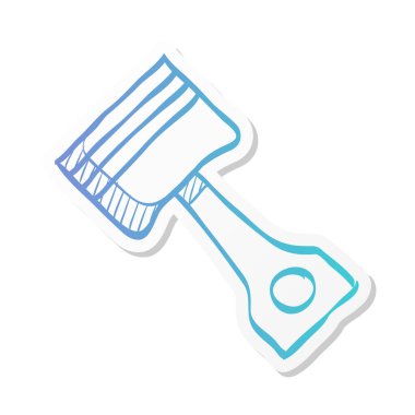 Çıkartma renkli Piston simgesi. Otomotiv parçaları otomobil teknolojisi tamircisi