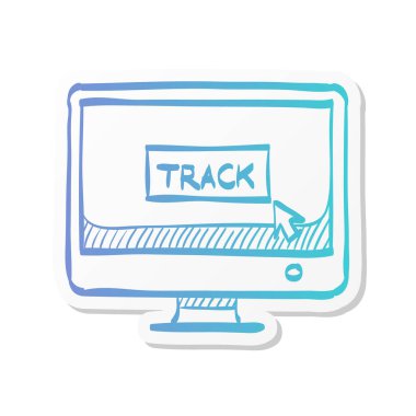 Etiket rengi ile izleme ekranı simgesi. Lojistik, konum, kurye, teslimat 