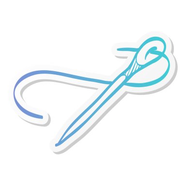 Etiket rengi ile iğne simgesi. Moda endüstrisi terzi terzisi.