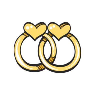 Alyans simgesi renk çizimi.