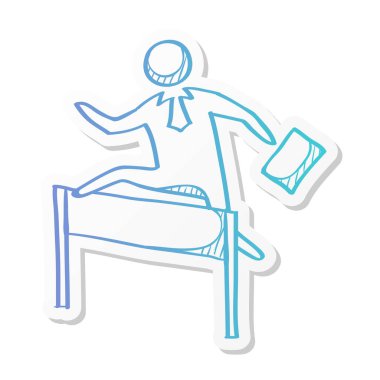 İş adamı renk etiketi ile meydan okuma simgesi. Aşırı iş adrenalini