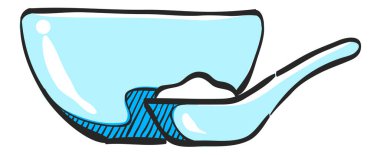 Renkli yulaf lapası ikonu.