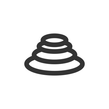 Kalın bir taslak şeklinde istiflenmiş taş ikonu. Siyah ve beyaz tek renkli vektör çizimi.